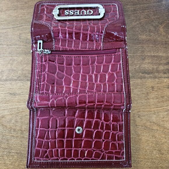 GUESS, Burgundy faux crocodile print wallet - Picture 5 of 7